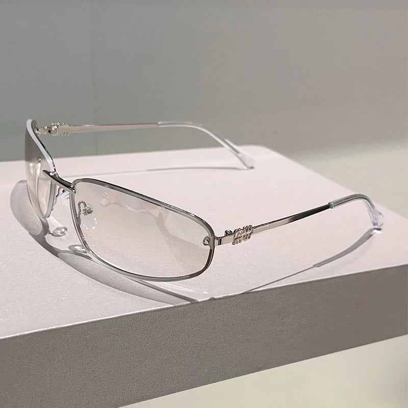 Rimless Sunglasses Women 2025 New in Stylish Outdoor Decor Shades Women Trendy Luxury Brand Designer Mirror Sun Glasses